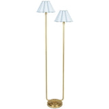 Polly Floor Lamp, Natural Brass/Misty Blue