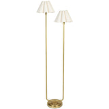 Polly Floor Lamp, Natural Brass/Oyster