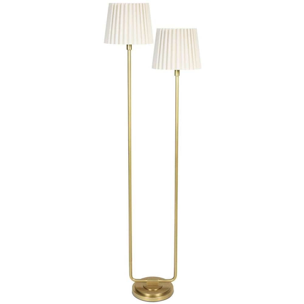 Polly Floor Lamp, Natural Brass/Oyster Wave