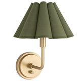 Polly Single Sconce, Natural Brass/Green-Lighting-High Fashion Home