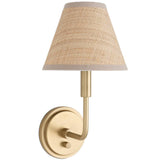 Polly Single Sconce, Natural Brass/Rattan-Lighting-High Fashion Home