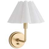 Polly Single Sconce, Natural Brass/White-Lighting-High Fashion Home