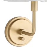 Polly Single Sconce, Natural Brass/White-Lighting-High Fashion Home