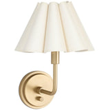Polly Single Arm Sconce , Natural Brass/Oyster