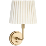 Polly Single Arm Sconce, Natural Brass/Oyster Wave