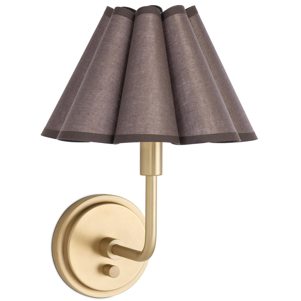 Polly Single Arm Sconce , Natural Brass/Umber