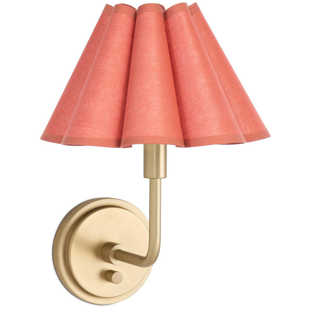 Polly Single Arm Sconce, Natural Brass/Wild Poppy