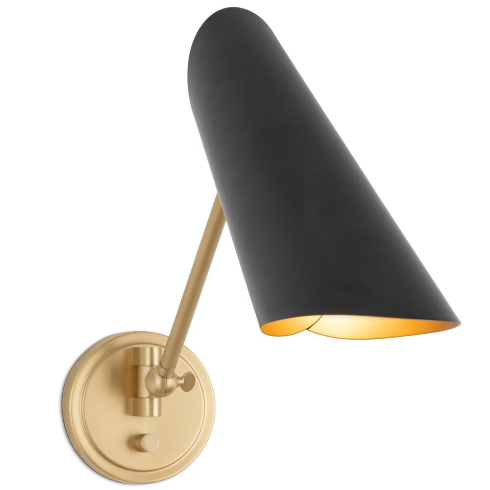 Vest Single Arm Sconce, Blacken Brass-Lighting-High Fashion Home
