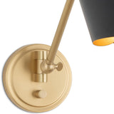 Vest Single Arm Sconce, Blacken Brass-Lighting-High Fashion Home