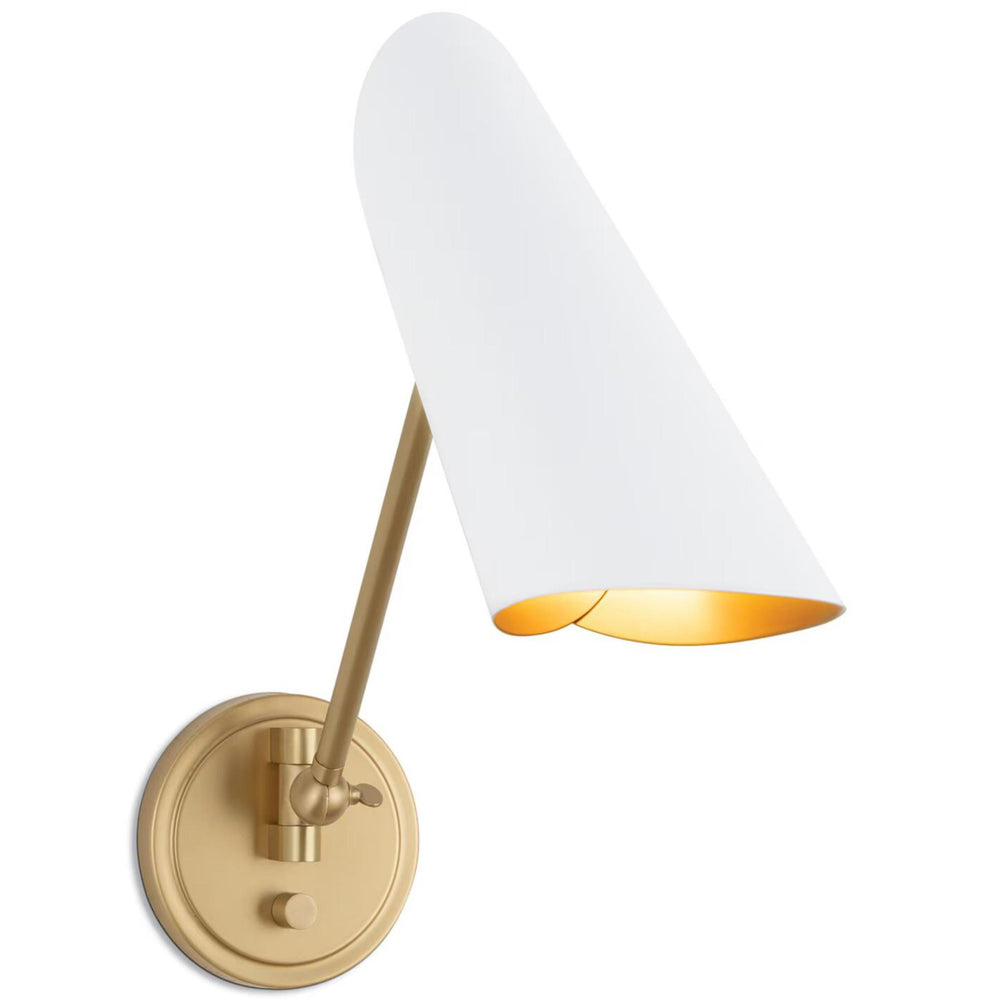 Vest Single Arm Sconce, White-Lighting-High Fashion Home