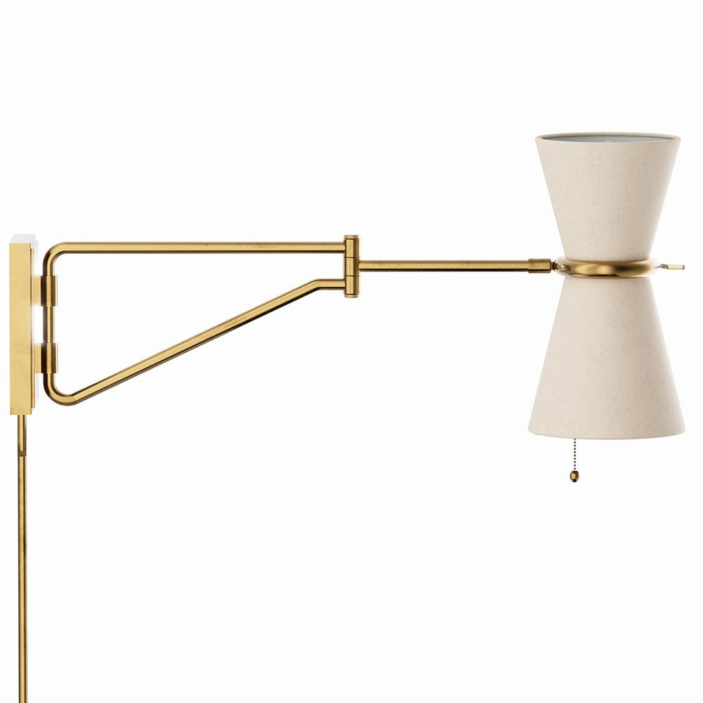 Gable Swing Arm Sconce, Oyster