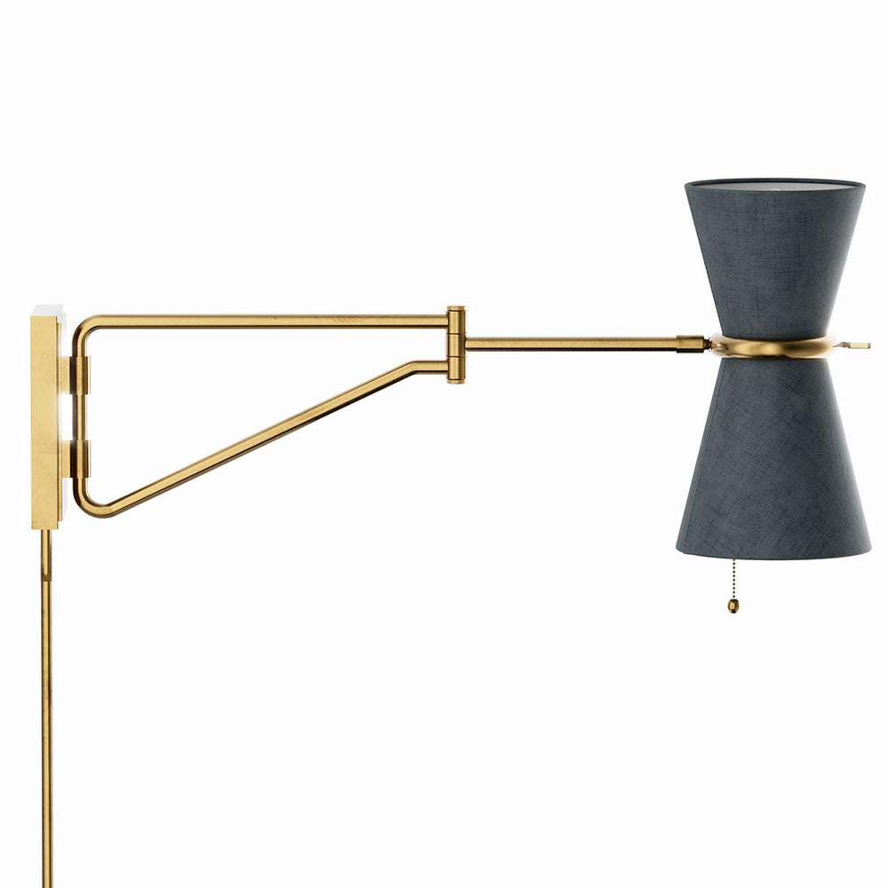 Gable Swing Arm Sconce, Storm Blue