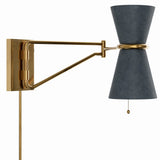 Gable Swing Arm Sconce, Storm Blue
