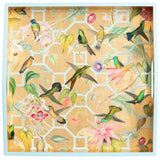 Lacquer Square Tray, Hummingbird Trellis-Accessories-High Fashion Home
