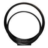 Circular Aluminum Sculptures, Black, Set of 2-Accessories-High Fashion Home