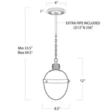 Otis Small Pendant, Polished Nickel-Lighting-High Fashion Home