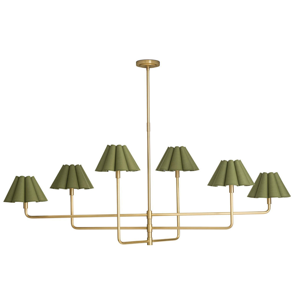 Polly Chandelier, Natural Brass/Olive