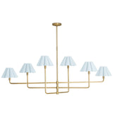 Polly Chandelier, Natural Brass/Misty Blue