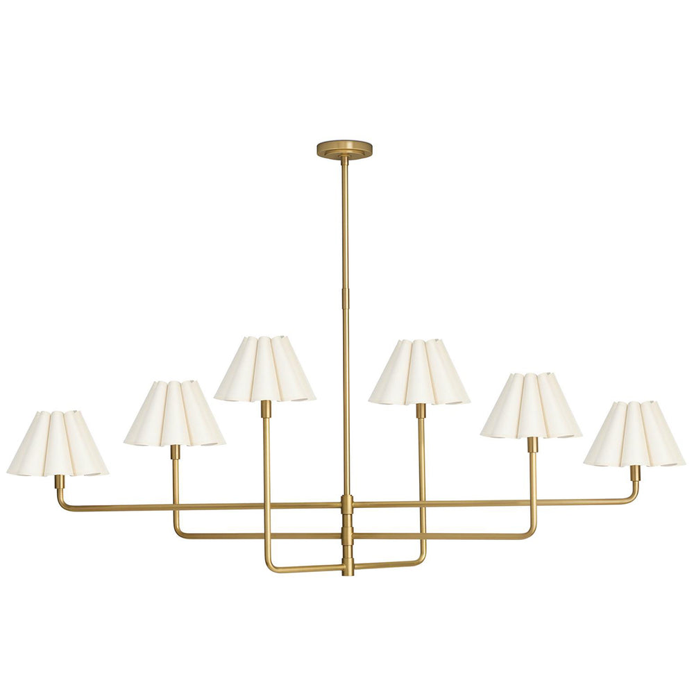 Polly Chandelier, Natural Brass/Oyster