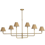 Polly Chandelier, Natural Brass/Rattan