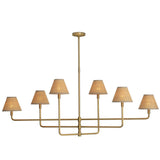 Polly Chandelier, Natural Brass/Rattan