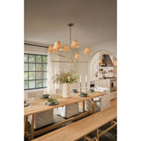Polly Chandelier, Natural Brass/Rattan
