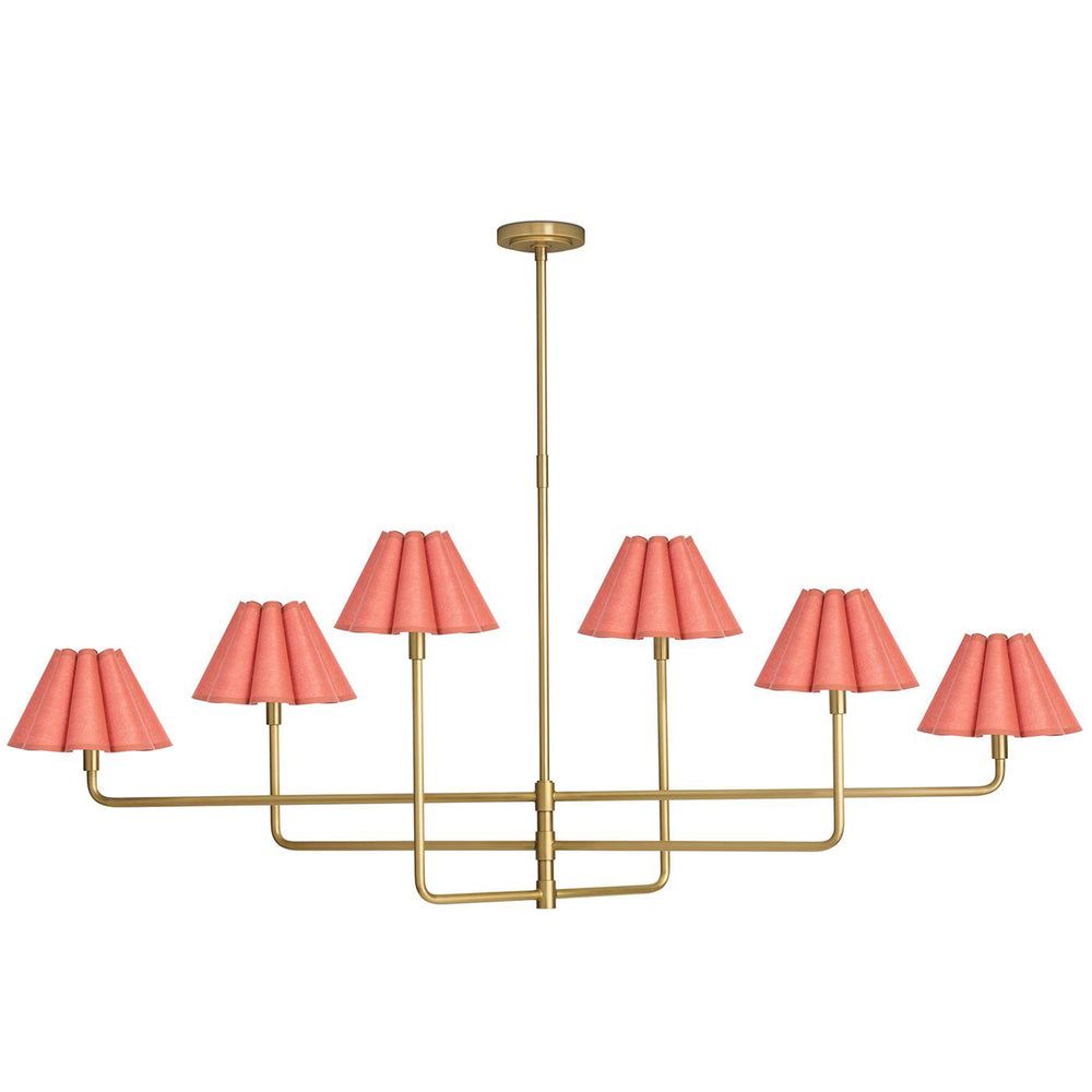 Polly Chandelier, Natural Brass/Wild Poppy