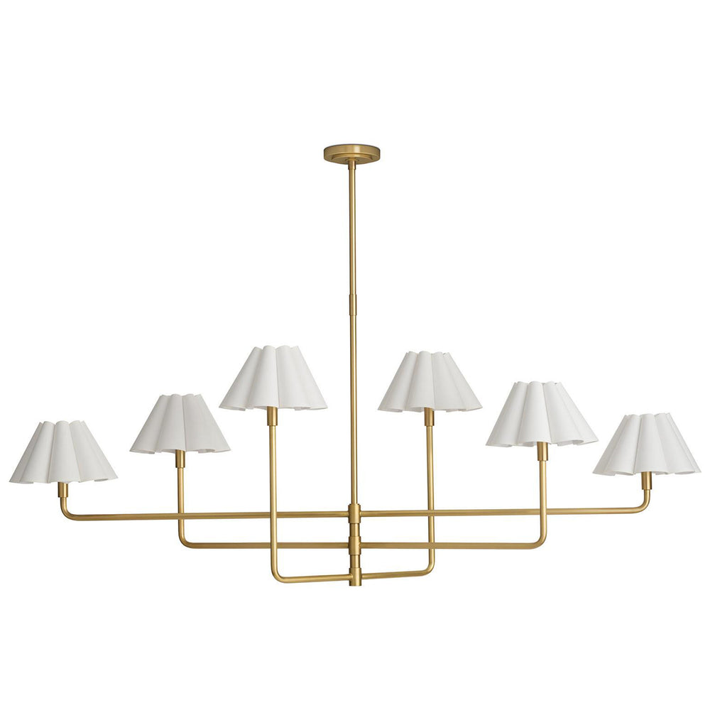 Polly Chandelier, Natural Brass/Linen