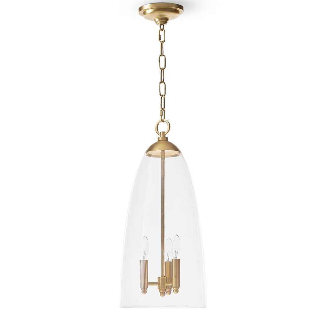 Maiden Glass Pendant, Natural Brass-Lighting-High Fashion Home