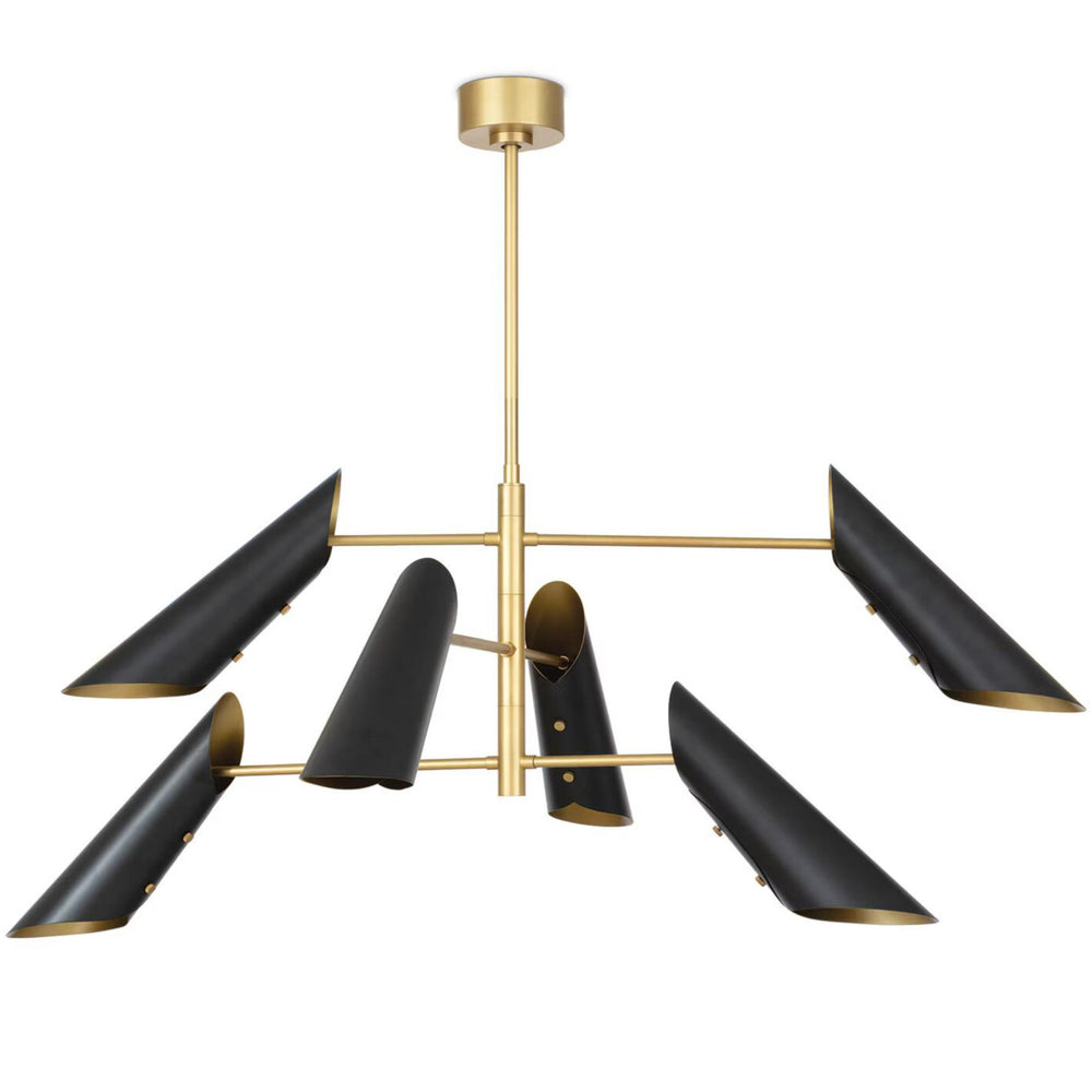 Vest Chandelier, Natural Brass/Black-Lighting-High Fashion Home
