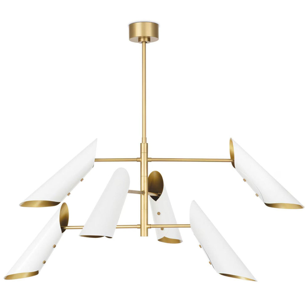 Vest Chandelier, Natural Brass/White-Lighting-High Fashion Home