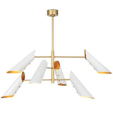Vest Chandelier, Natural Brass/White-Lighting-High Fashion Home