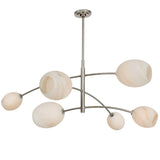 Artemis Chandelier, Polished Nickel/Alabaster-Lighting-High Fashion Home