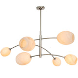 Artemis Chandelier, Polished Nickel/Alabaster-Lighting-High Fashion Home
