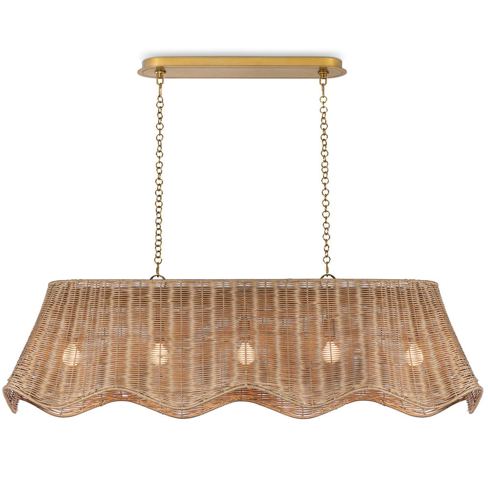 Margo Linear Chandelier, Rattan