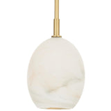 Artemis Single Pendant, Natural Brass/Alabaster-Lighting-High Fashion Home