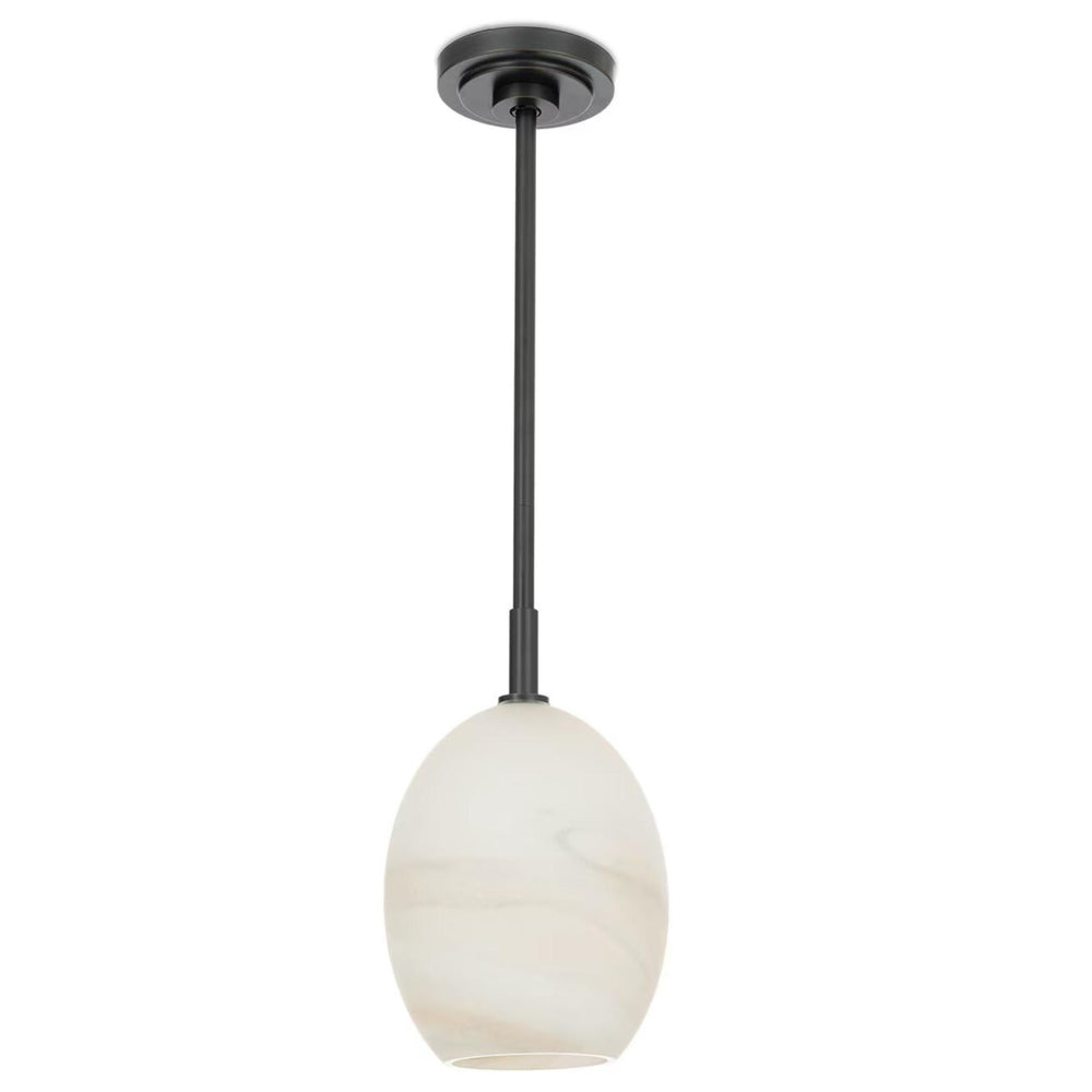 Artemis Single Pendant, Oil Rubbed Bronze/Alabaster-Lighting-High Fashion Home