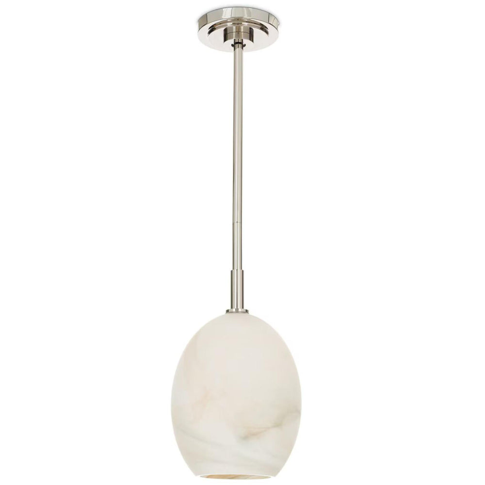 Artemis Single Pendant, Polished Nickel/Alabaster-Lighting-High Fashion Home