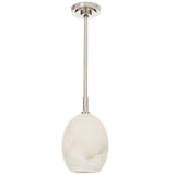 Artemis Single Pendant, Polished Nickel/Alabaster-Lighting-High Fashion Home