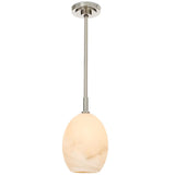 Artemis Single Pendant, Polished Nickel/Alabaster-Lighting-High Fashion Home