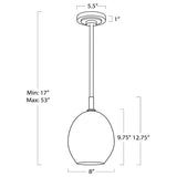 Artemis Single Pendant, Oil Rubbed Bronze/Champagne-Lighting-High Fashion Home