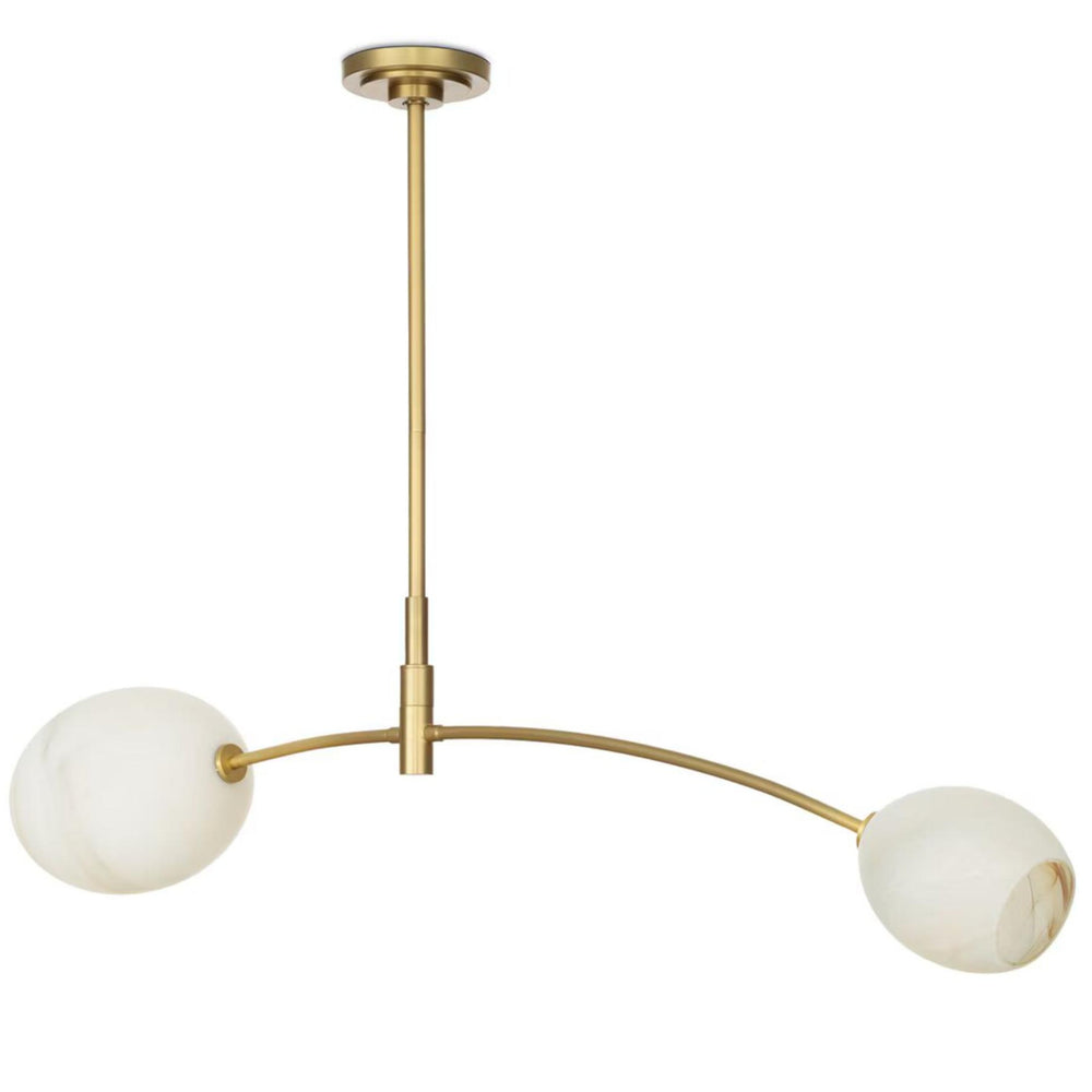 Artemis Double Pendant, Natural Brass/Alabaster-Lighting-High Fashion Home