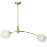 Artemis Double Pendant, Natural Brass/Alabaster-Lighting-High Fashion Home
