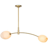 Artemis Double Pendant, Natural Brass/Alabaster-Lighting-High Fashion Home