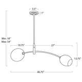 Artemis Double Pendant, Natural Brass/Champagne-Lighting-High Fashion Home