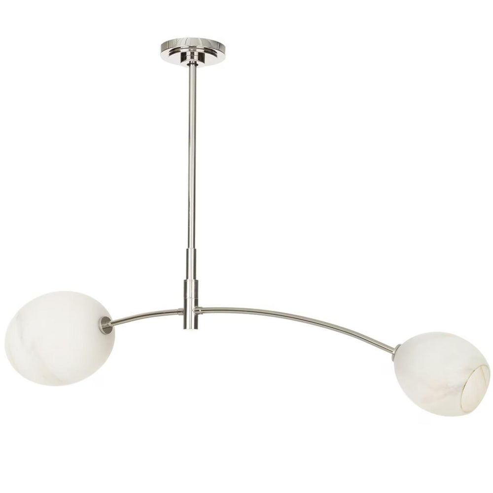 Artemis Double Pendant, Polished Nickel/Alabaster-Lighting-High Fashion Home
