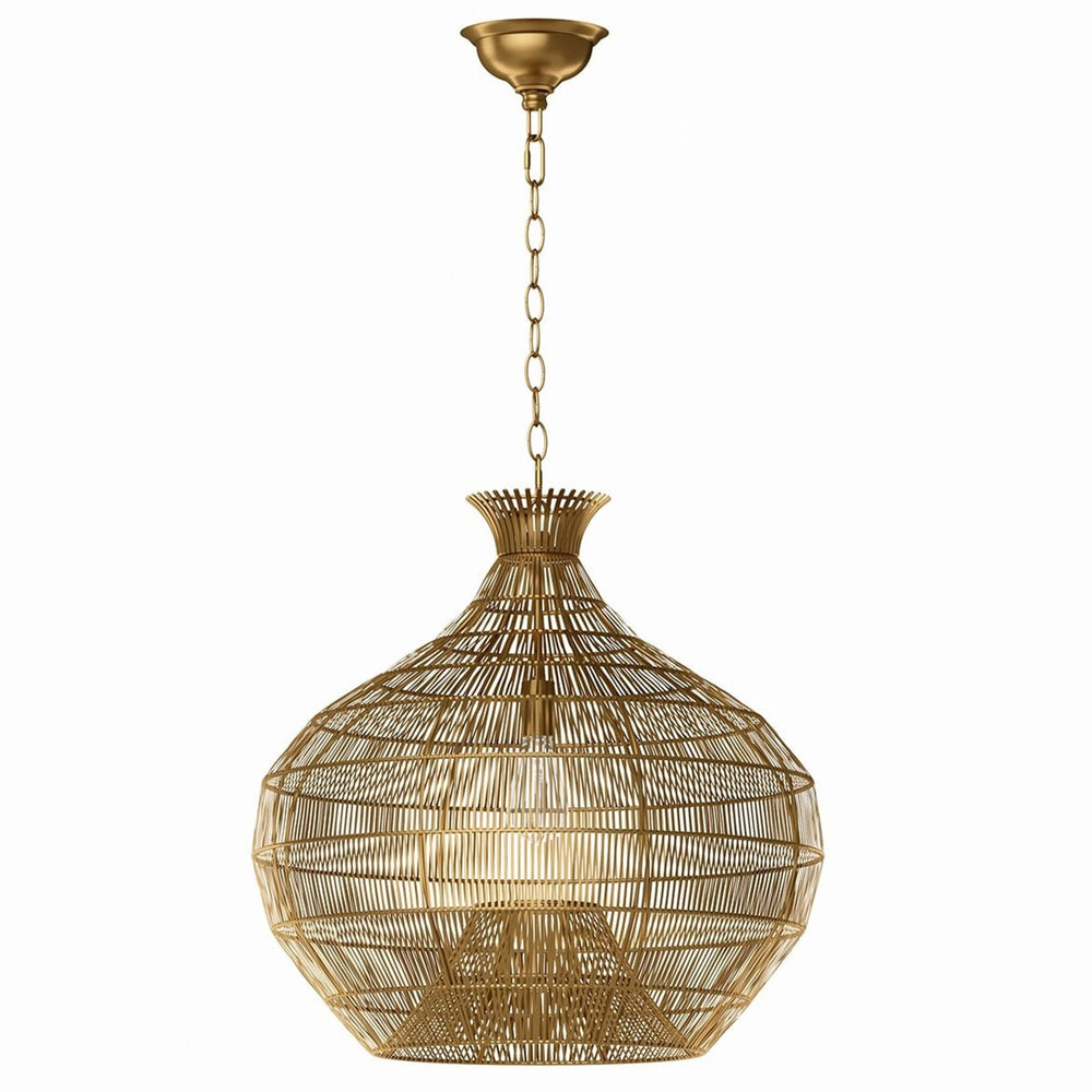 Cupola Metal Pendant, Brass-Lighting-High Fashion Home