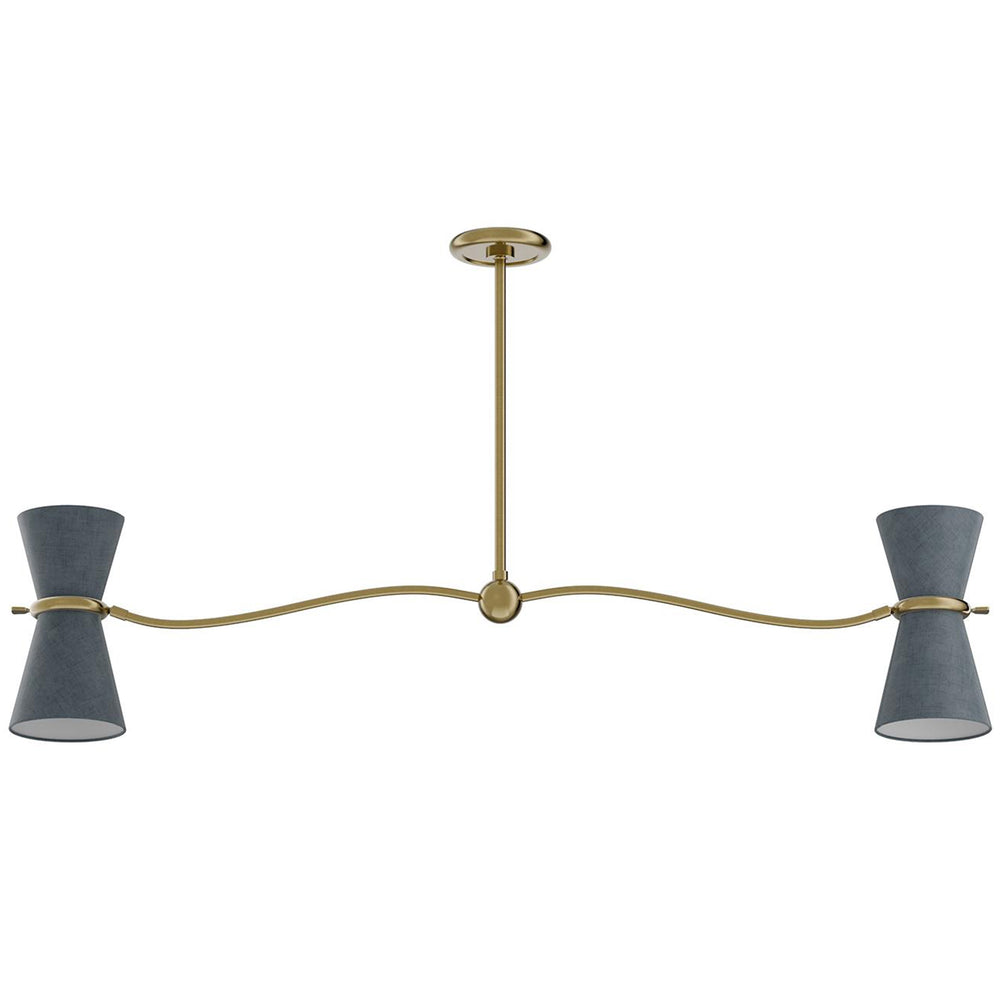 Gable Linear Chandelier, Storm Blue