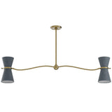 Gable Linear Chandelier, Storm Blue