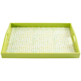 Lacquer Rectangular Tray, Green Trellis-Accessories-High Fashion Home